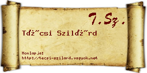 Técsi Szilárd névjegykártya