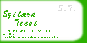 szilard tecsi business card