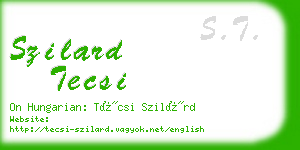 szilard tecsi business card